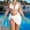 White, variant on Njoeus 3 piece Swimsuit for Women Halter Bras Triangles Bikini Sets Beach Swimwear Bathing Suit with Cover Up Skirt Set