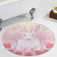 thumbnail image 4 of Easter Bunnies Rabbits Round Rugs -Washable Non-Slip Small Round Area Rug Throw Soft Circle Rugs for Bedroom, Modern Print Indoor Carpet for Entryway Sofa Living Room, 4 of 7