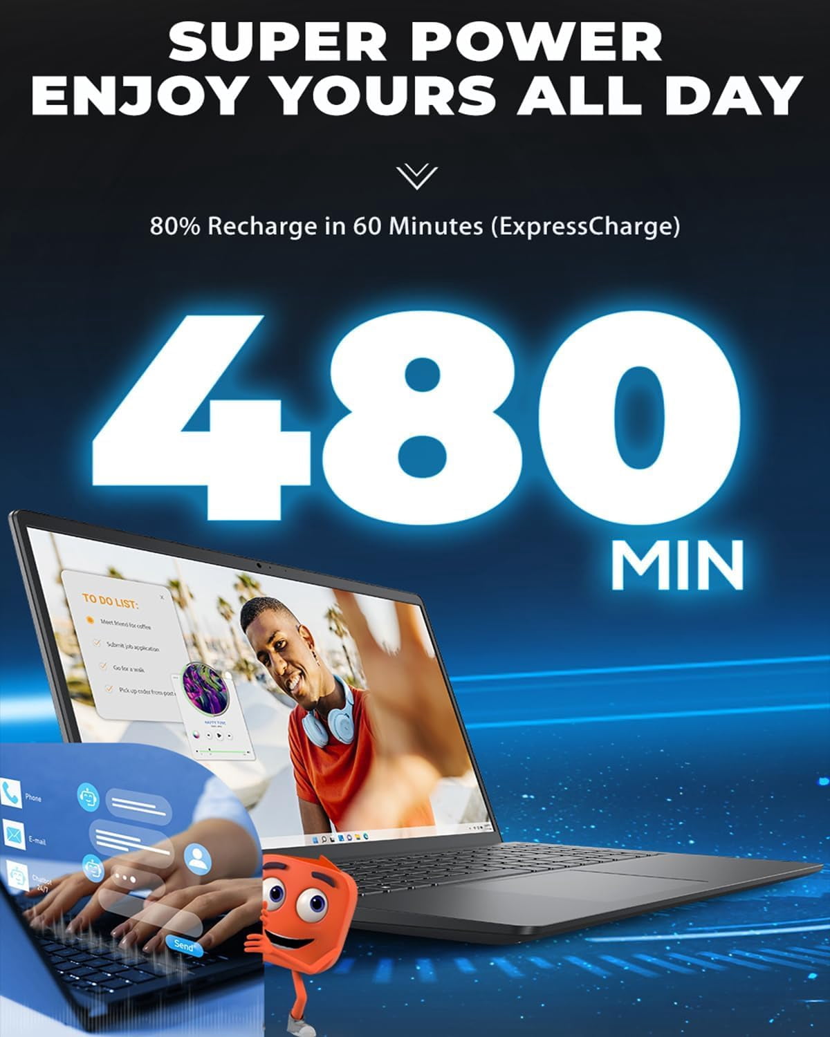 Dell Inspiron 15 3535 Touchscreen Laptop - Business & Student Laptop Computer, 15.6 Inch FHD LED-Backlit Display, AMD Ryzen 7 7730U, 32 GB RAM, 1 TB SSD, Win 11 Pro & Office Lifetime