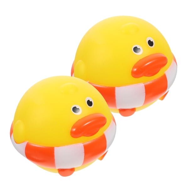 KAKOWELY 2 juguetes chirriantes para perros con forma de pato, de látex, para morder.