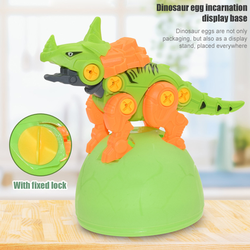 Amerteer Dinosaur 2Pcs STEM Toys, Take Apart Fun Construction Engineering Building Toys Sets Blocks Colorful Dino Easter Egg Decorator for Boys Girls Toddle Best Toy Gift Kids Ages 3+ Year Old - image 5 of 8