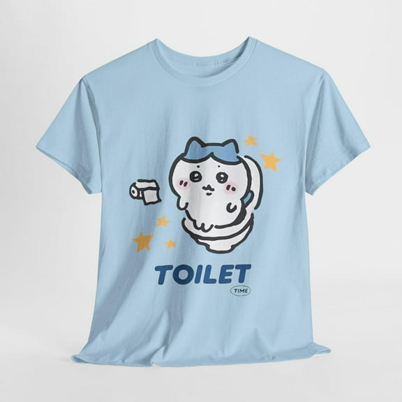 Chiikawa Sanrio Japanese Funny Toilet Meme Cotton Unisex T-shirt