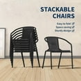 thumbnail image 5 of ELPOSUN Outdoor Dining Chairs Set of 4, Wicker Patio Chairs with Metal Frame, Rattan Indoor-Outdoor Chairs for Bistro, Deck, Backyard, Porch, Restaurant Stack Chair 4 Pack （Black）, 5 of 7