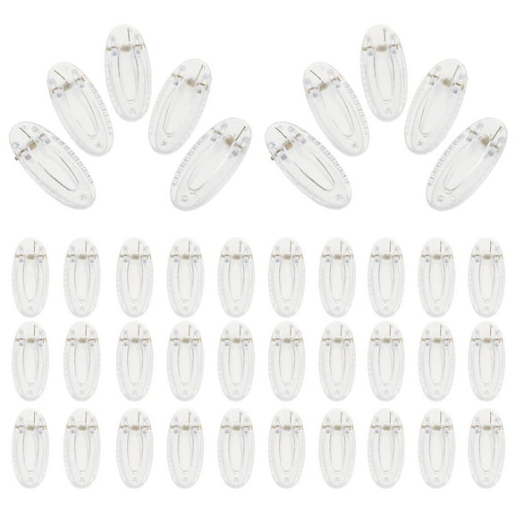 AURARMLET 50 Pieces Clear Plastic Hairpin Blanks for Hair Clips, Versatile Transparent Hair Accessory Bases