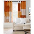 thumbnail image 2 of Burnt Orange Geometric Blackout Curtains, Light Blocking Print Window Curtains, Watercolor Ombre Modern Abstract Art Thermal Insulated Window Drapes for Living Room 2 Panels, 84"W x 84"L, 2 of 9