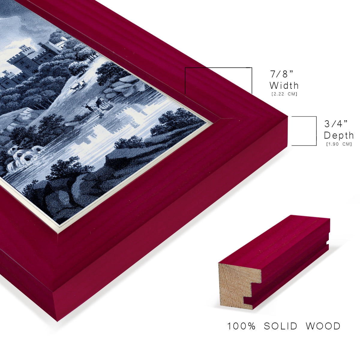 Estate View II -Framed Print w/glass-Cherry Red