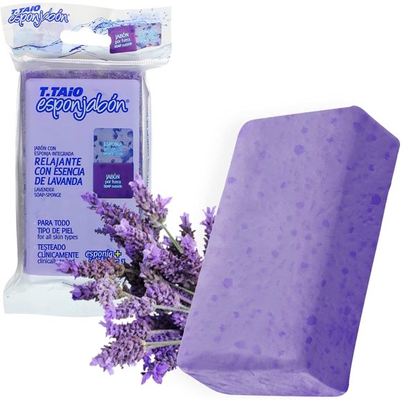 T.TAiO 1 Pack Beauty Spa Shower Sponge Soap, Esponjabon Sponge Soap (Lavender, 1PC)