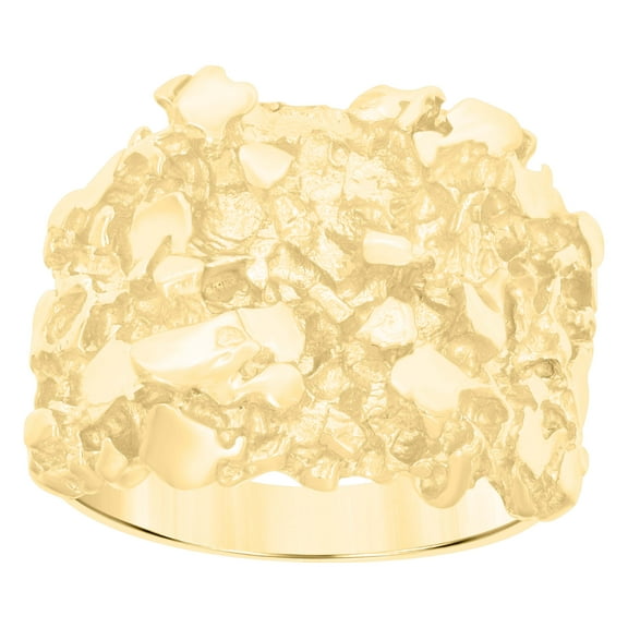 10kt 10k Yellow Gold Mens Nugget Fashion Ring