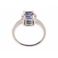 thumbnail image 6 of HeartsAndYou 4ct Emerald Cut Natural Sapphire & Moissanite Halo Ring 18K 14k SOLID White Gold, 6 of 9