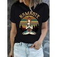 thumbnail image 1 of Namaste Tee-Shirt Graphique de Yoga - Haut Décontracté à Col Rond et Manches Courtes pour Femmes, Parfait pour le Printemps et l'Été, 1 of 6