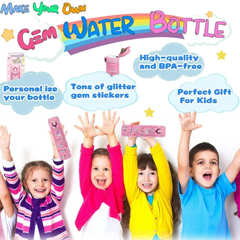  Coosilion Decorate Your Own Water Bottle Kits for Girls 4 5 6 7  8 9 10 Year Old, Valentines Day Gifts with 18 Sheets of Unicorn and Glitter  Gem Stickers, DIY