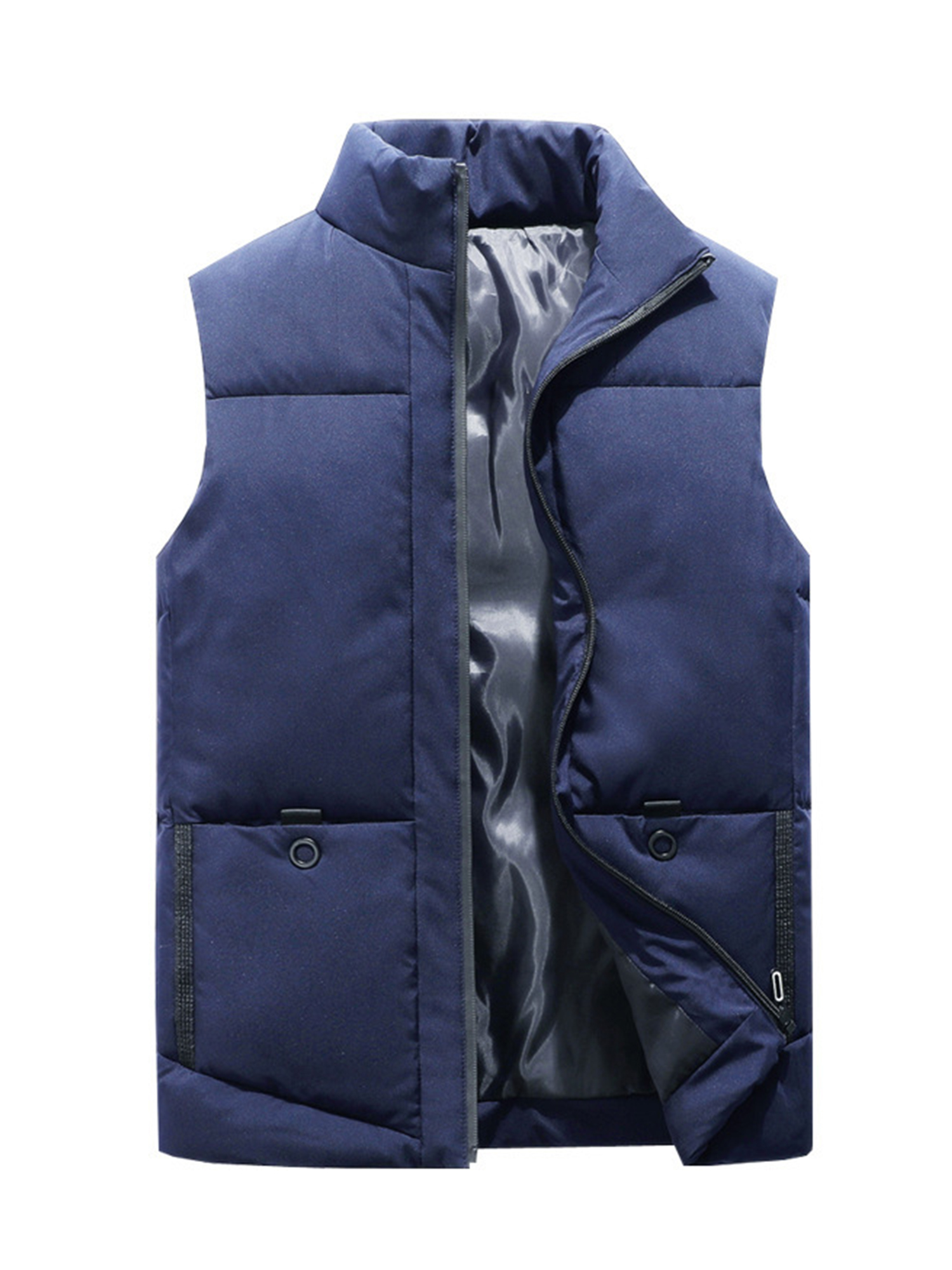 Frontwalk Men Casual Stand Collar Waistcoat Sleeveless Warm Jacket Vest
