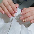 thumbnail image 1 of Uñas Postizas Pethawata Leopardo Francés Ovaladas Cortas 10 Piezas, 1 of 2
