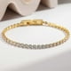 thumbnail image 4 of 18k Gold Plated Tennis Bracelet - 3mm Cubic Zirconia Stainless Steel Women's Bracelet Silver, 4 of 5
