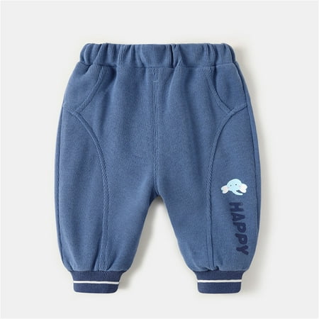 

nsendm Children Toddler Kids Infant Baby Boys Girls Cute Cartoon Animals Letter Pants Trousers Outfits Clothes Wax Cotton Pants Pants Blue 12-18 Months