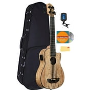 Kala UBASS-SP-MAPL-FS Spalted Maple Acoustic-Electric U-Bass Bundle with Case, Tuner, Austin Bazaar Instructional DVD, and Polishing Cloth