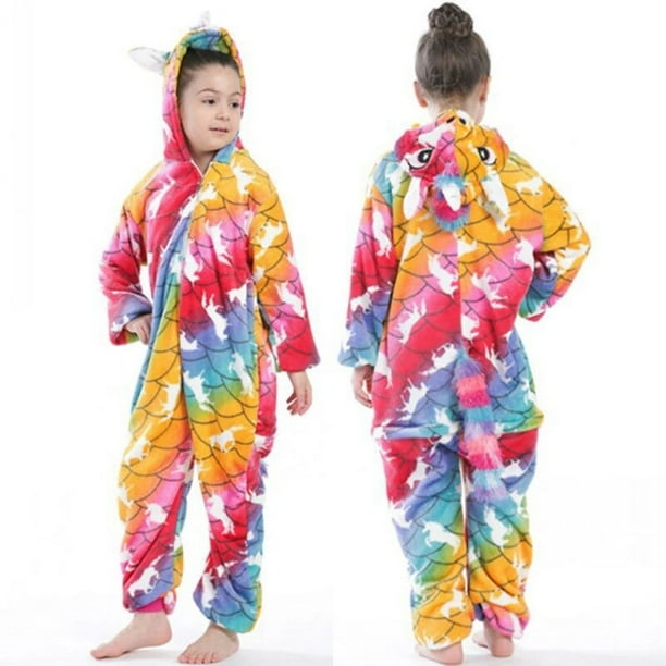Pijamas de animales para niños, ropa de dormir de una pieza, mono de cuerpo completo, unicornio, disfraz de cumpleaños para niñas