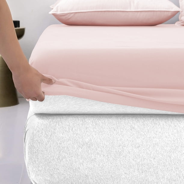 pink brushed cotton fitted sheet
