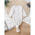 thumbnail image 4 of Kiapeise Baby Girl Boy Coming Home Knotted Gown Unisex Newborn Infant Sleep Onesie Outfit Cute Baby Winter Pajamas, 4 of 9
