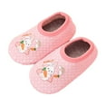 thumbnail image 4 of Fesfesfes Winter Children Plush Non Slip Warm Home Slippers for Boys Girls Cozy Fleece Lined Indoor Outdoor Baby Toddler Kids Soft Flexible Lightweight Casual Walking Shoes(Pink#3,6-12 Months), 4 of 4