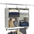 thumbnail image 4 of Better Homes & Gardens Gray 4-Shelf Hanging Closet Organizer with Rack, 4 of 11