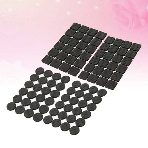 4pcs Stick/pc 3mm 2 Rounded Pads and 2 Square Pads Non Furniture Pads Adhesive Furniture Grippers Furniture Stoppers with Rubber Pad as Floor Protectors and Couch Stoppers (Black)