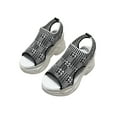 thumbnail image 3 of Frontwalk Ladies Wedge Sandals Summer Platform Sandal Open Toe Casual Shoes Walking Breathable Women Orthopedic Light Gray 7.5, 3 of 6