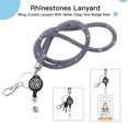 thumbnail image 3 of ID Card Lanyard, 32.9" Breakaway Safety Clasp Rhinestone Lanyards Crystal ID Card Holder (Grey, Retractable Badge), 3 of 7