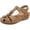 Camel, variant on W Sandals For Women Closed Toe Floral Applique Sandals Breathable Perforated Upper Hook And Loop Ankle Strap Soft Sole Summer Casual Shoes Casual Dressy 2026 Shoes Comfort Summer Slides