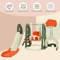 thumbnail image 3 of Costway 6 in 1 Toddler Slide and Swing Set Climber Playset w/ Ball Games Orange, 3 of 10