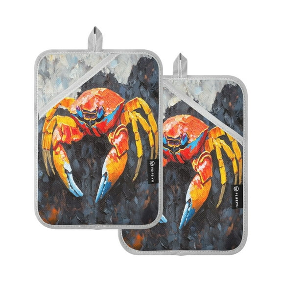 BZSMCE Pot Holder Oven Mitts Cooking baking Crab Panttern Creative Pattern Size:7x9.8in