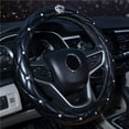 thumbnail image 4 of Riwesomey Cubierta para volante de coche Diamante Cuero Bling Lindo Cuatro estaciones Universal Cubierta para volante de coche para hombre Mujer Automoción decorativa y accesorios  No.1, 4 of 7