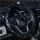thumbnail image 4 of Cubierta Para Volante De Coche Diamante Corona Cuero Bling Lindo Cuatro Estaciones Universal Cubierta Para Volante De Coche Para Hombre Mujer Conductor Cateissary VI008878-01, 4 of 7