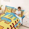 thumbnail image 3 of Erosebridal Light Blue Dripping Baseball Stitch & Waffle Letter C Graphic Queen Sheet Sets 4 Pieces, Alphabet Graphic Bed Set for Boys And Girls Kids,Lightweight Room Decor, 3 of 5