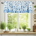 thumbnail image 2 of Polka Dot Theme Valances for Windows, 60 x 18in, Watercolor Gradient Navy Blue Rod Pocket Kitchen Valance Curtain Light Filtering Window Treatments for Living Room Bedroom, 1 Panel, 2 of 7