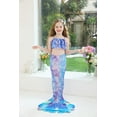 thumbnail image 3 of 【Uhome】3-12Y Girls Mermaid Bathing Suit 3PCS Hot Spring Bikini Swimsuits with Fish Tail Kids Beach Costume Set, 3 of 8