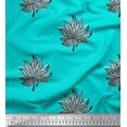 thumbnail image 1 of Soimoi Velvet Fabric Leaves Block Print Sewing Fabric Yard 58 Inch Wide, 1 of 5