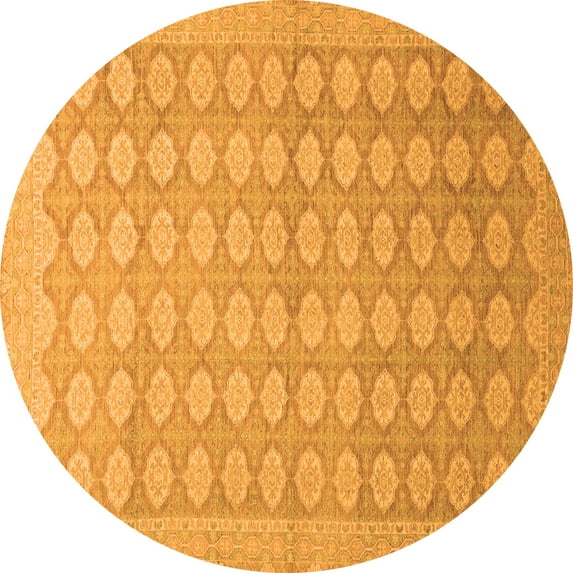 Ahgly Company Indoor Round Oriental Orange Traditional Area Rugs, 7' Round