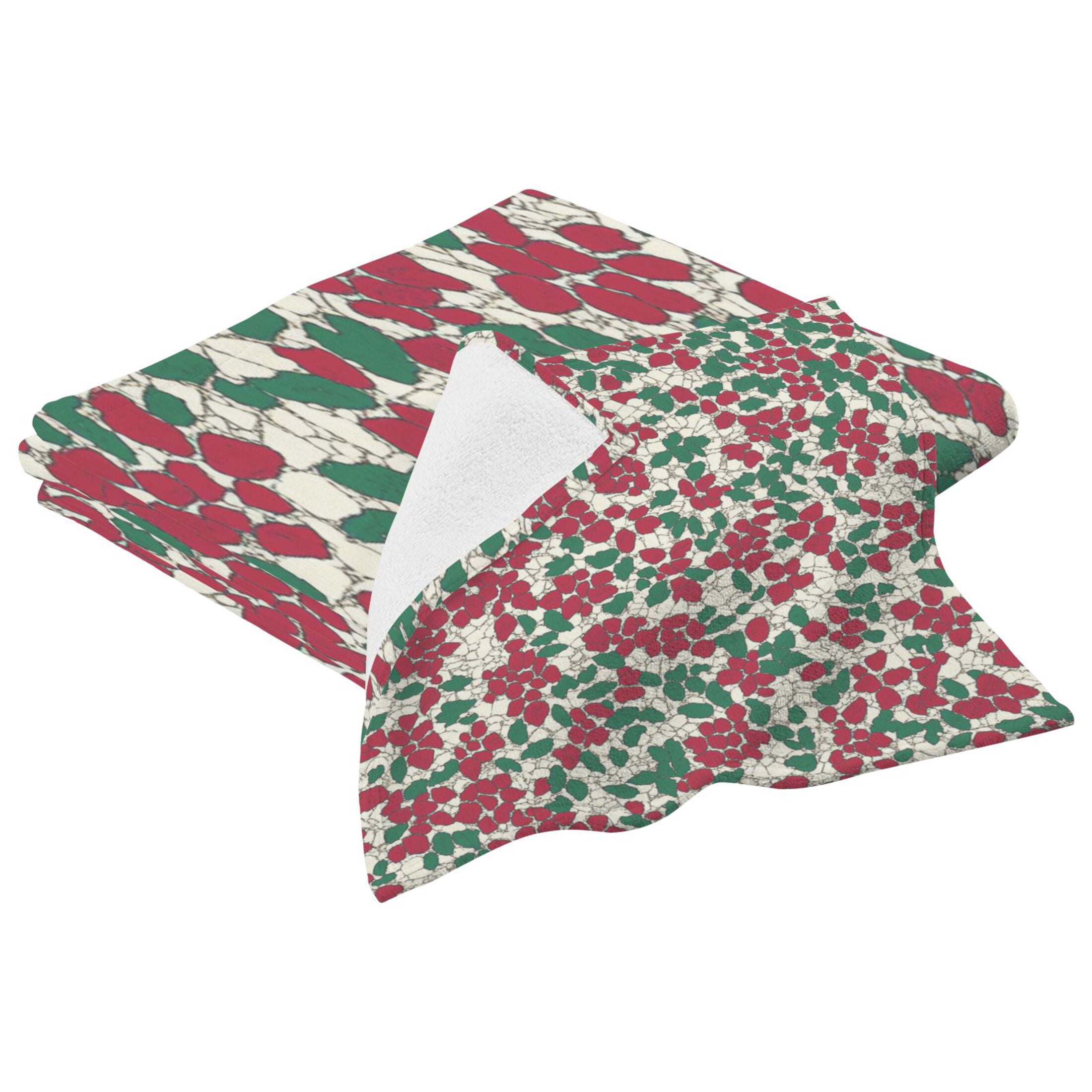Rustic Rose Pattern 2 Piece Cotton Bath and Face Towel Set Soft and Absorbent, for Beach Pool Bathroom