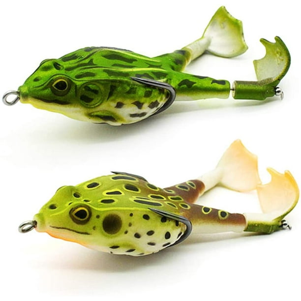 xisbob double paddle frog soft bait soft silicone fishing bait rubber frog  angler fishing sea artificial bait fishing pike perch 3D double paddle frog  soft bait 