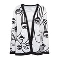 thumbnail image 4 of Cárdigan para mujer, chaqueta de otoño e invierno, abrigo corto de punto abierto, Top informal de manga larga con estampado Floral, entrenamiento diario de vacaciones Odeerbi  ODB-3, 4 of 8