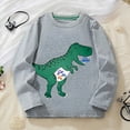 thumbnail image 2 of XUELUO Little Boys Tops Long Sleeve Dinosaur & Car Print Crewneck Sweatshirt Soft Comfortable Daily School Kids Cute Tops, 2 of 8