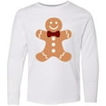 thumbnail image 3 of Inktastic Cute Gingerbread Man with Red Plaid Bowtie Long Sleeve Youth T-Shirt, 3 of 5