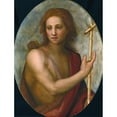 thumbnail image 2 of Florentine School 19x24 Black Ornate Framed Double Matted Museum Art Print Titled: Saint John the Baptist (First Half of the 16th Century), 2 of 5