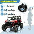 thumbnail image 3 of UBesGoo 24V Ride On Car UTV, 2WD/4WD 2 Seater Kid Electric Power Wheels with Remote Control, LED Lights, Spring Suspension, Music, Red, 3 of 10