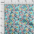 thumbnail image 2 of oneOone Viscose Jersey Aqua Blue Fabric Floral Sewing Material Print Fabric By The Yard 60 Inch Wide, 2 of 4