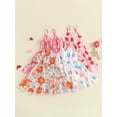 thumbnail image 3 of Caoirhny Toddler Girls Summer Dress Casual Floral/Strawberry Print Sleeveless A-Line Ruffles Dress for Beach Party Cute Clothes, 3 of 9