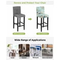 thumbnail image 3 of Teal Beach Coastal Bar Stool Covers Set of 4, Summer Nautical Coral Shell Botanical Stretch Washable Bar Chair Covers with Backs, Removable Pub Counter Height Chair Cover for Kitchen Dining Room Cafe, 3 of 7