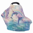 thumbnail image 4 of Renewold Dolphin Rainbow Baby Car Seat Covers, Carseat Canopy for Babies Boys Girls, Multi-Use Nursing Breastfeeding Covers, Nursing Scarf, 4 of 7
