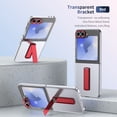 thumbnail image 4 of Allytechgroup Clear Case for Samsung Galaxy Z Flip 6/ Flip 7 FE, with Build in Screen Protector Anti-Scratch Full Body Shockproof Not-Yellowing Kickstand Phone Cover for Galaxy Z Flip 7 FE/6,Red, 4 of 9